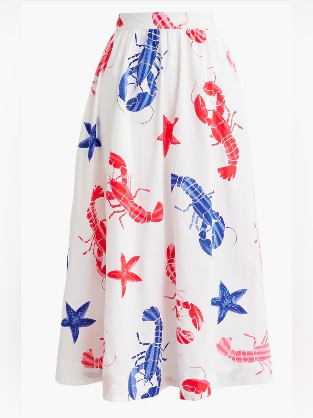 J Crew Factory Poplin Midi Skirt Lobster Azalea Bloom Guava NWT Medium Petite